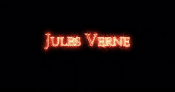 Jules Verne Skrevet Med Ild Løkke – Stock-video