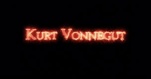 Kurt Vonnegut Written Fire Loop — Stock Video