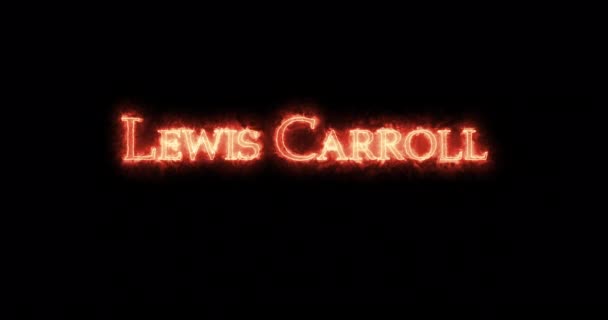 Lewis Carroll Escrito Com Fogo Loop — Vídeo de Stock