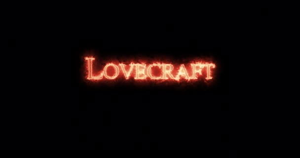 Lovecraft Escrito Com Fogo Loop — Vídeo de Stock