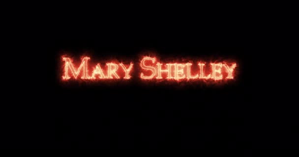 Mary Shelley Mit Feuer Geschrieben Schleife — Stockvideo