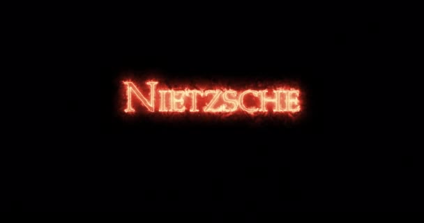 Nietzsche Written Fire Loop — Stock Video