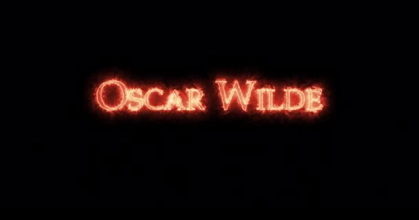 Oscar Wilde Escreveu Com Fogo Loop — Vídeo de Stock