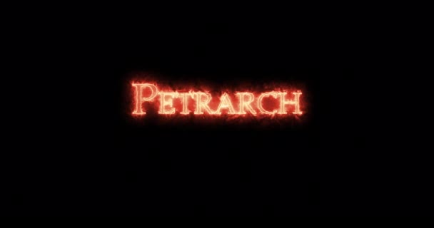Petrarch Geschreven Met Vuur Lijn — Stockvideo