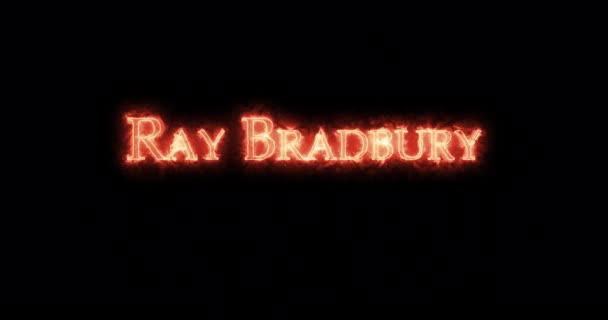 Ray Bradbury Mit Feuer Geschrieben Schleife — Stockvideo