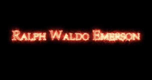 Ralph Waldo Emerson Written Fire Loop — Stock Video