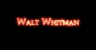 Walt Whitman ateşle yazılmış. Döngü