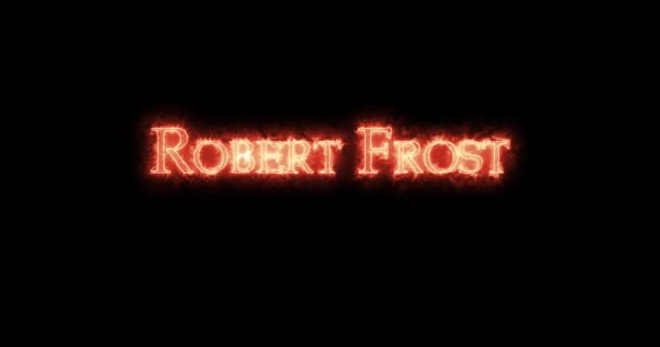 Robert Frost Schrieb Mit Feuer Schleife — Stockvideo