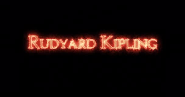 Rudyard Kipling Written Fire Loop — Stock Video
