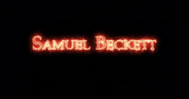 Samuel Beckett Written Fire Loop — Stock Video