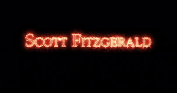 Scott Fitzgerald Schrieb Mit Feuer Schleife — Stockvideo