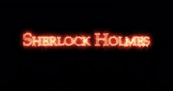 Sherlock Holmes Scritto Con Fuoco Ciclo — Video Stock