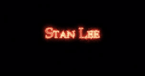 Stan Lee Written Fire Loop — Stock Video