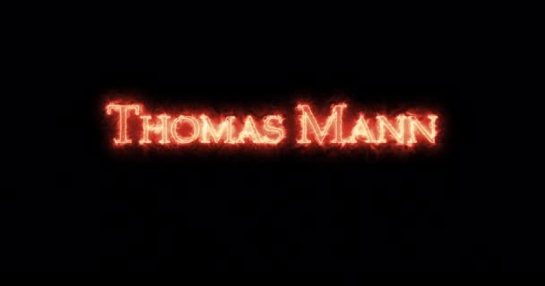 Thomas Mann Geschreven Met Vuur Lijn — Stockvideo