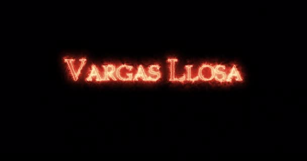 Vargas Llosa Written Fire Loop — Stock Video