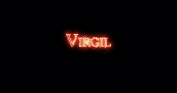 Virgil Napsaný Ohněm Smyčka — Stock video