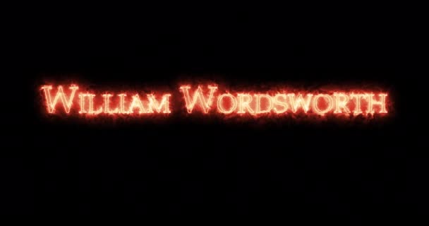 William Wordsworth Scritto Con Fuoco Ciclo — Video Stock