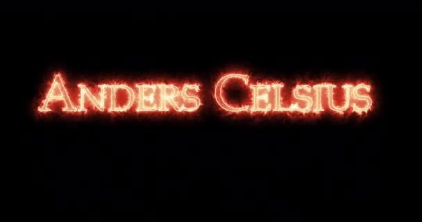 Anders Celsius Written Fire Loop Stock Footage