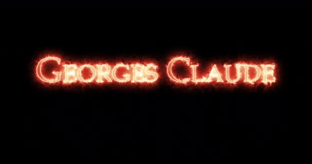 Georges Claude Ditulis Dengan Api Pengulangan — Stok Video