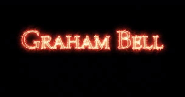 Graham Bell Written Fire Loop — Stock Video