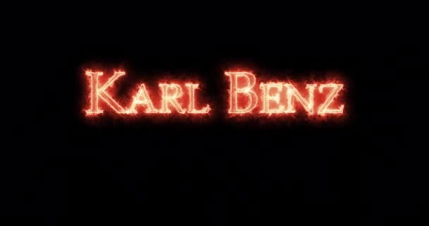 Karl Benz Escribió Con Fuego Paquete — Vídeos de Stock