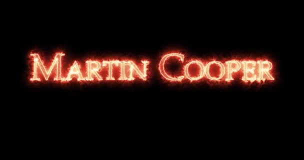 Martin Cooper Ditulis Dengan Api Pengulangan — Stok Video