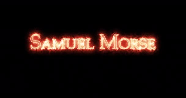 Samuel Morse Mit Feuer Geschrieben Schleife — Stockvideo