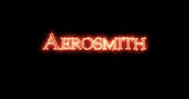 Aerosmith Escrito Con Fuego Bucle — Vídeos de Stock