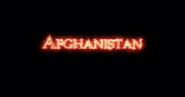 Afghanistan Written Fire Loop — Stock Video