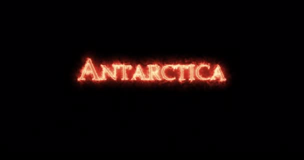 Antártica Escrita Com Fogo Loop — Vídeo de Stock