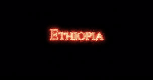 Etiópia Escrita Com Fogo Loop — Vídeo de Stock