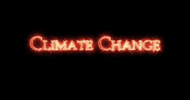 Mudança Climática Escrita Com Fogo Loop — Vídeo de Stock