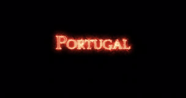 Portugal Skrivet Med Eld Ögla — Stockvideo
