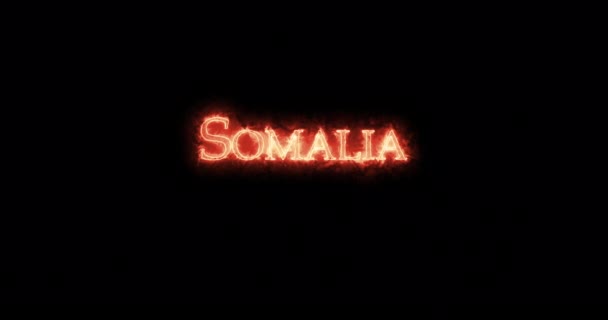 Somalia Written Fire Loop — Stock Video