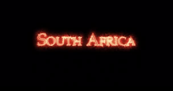 South Africa Written Fire Loop — Stock Video