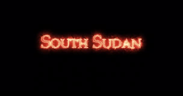 Sud Sudan Scritto Con Fuoco Ciclo — Video Stock