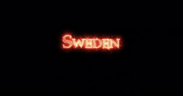 Zweden Geschreven Met Vuur Lijn — Stockvideo