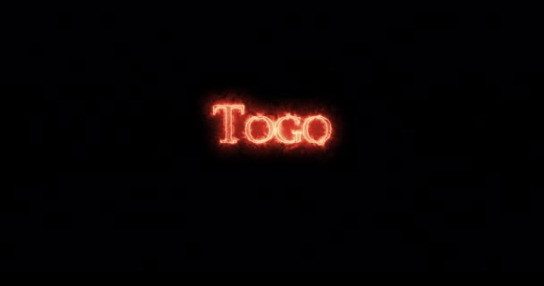 Togo Written Fire Loop — Stock Video