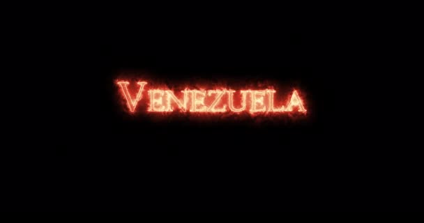 Venezuela Scritto Con Fuoco Ciclo — Video Stock