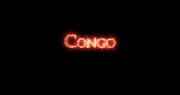 Congo Scritto Con Fuoco Ciclo — Video Stock