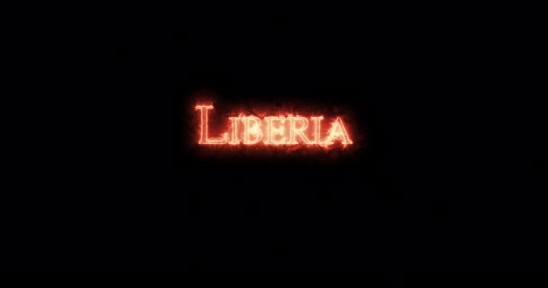 Libéria Écrit Avec Feu Boucle — Video