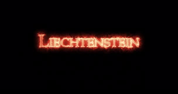 Liechtenstein Skrivet Med Eld Ögla — Stockvideo