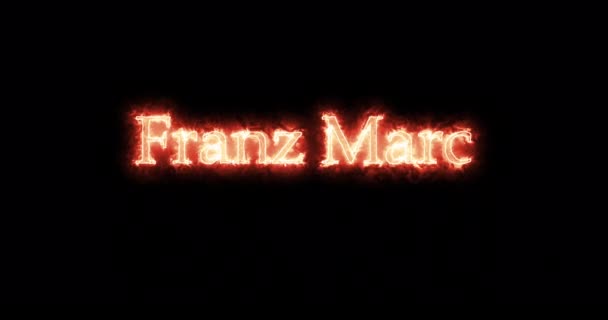 Franz Marc Schrieb Mit Feuer Schleife — Stockvideo