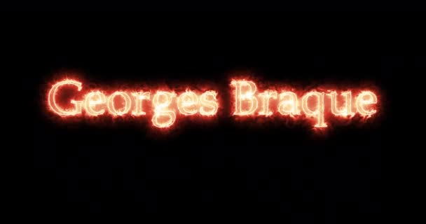 Georges Braque Escreveu Com Fogo Loop — Vídeo de Stock