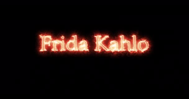 Frida Kahlo Written Fire Loop — Stock Video