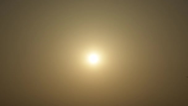 Посадка Літака Проходить Попереду Сонця Заході Сонця — стокове відео