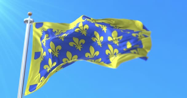 Flagge Des Departements Ardeche Der Region Auvergne Rhone Alpes Frankreich — Stockvideo