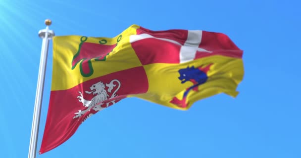 Bandeira Região Auvergne Rhone Alpes França Loop — Vídeo de Stock