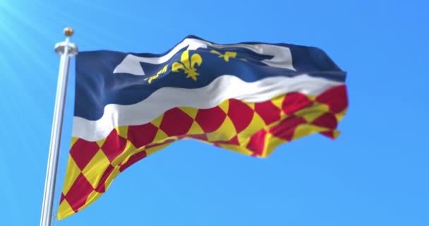 Yeni Akitanya Bölgesi Fransa Charente Departmanı Bayrağı Döngü — Stok video
