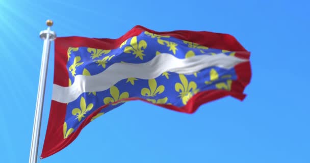 Vlajka Departementu Cher Regionu Centre Val Loire Francie Smyčka — Stock video